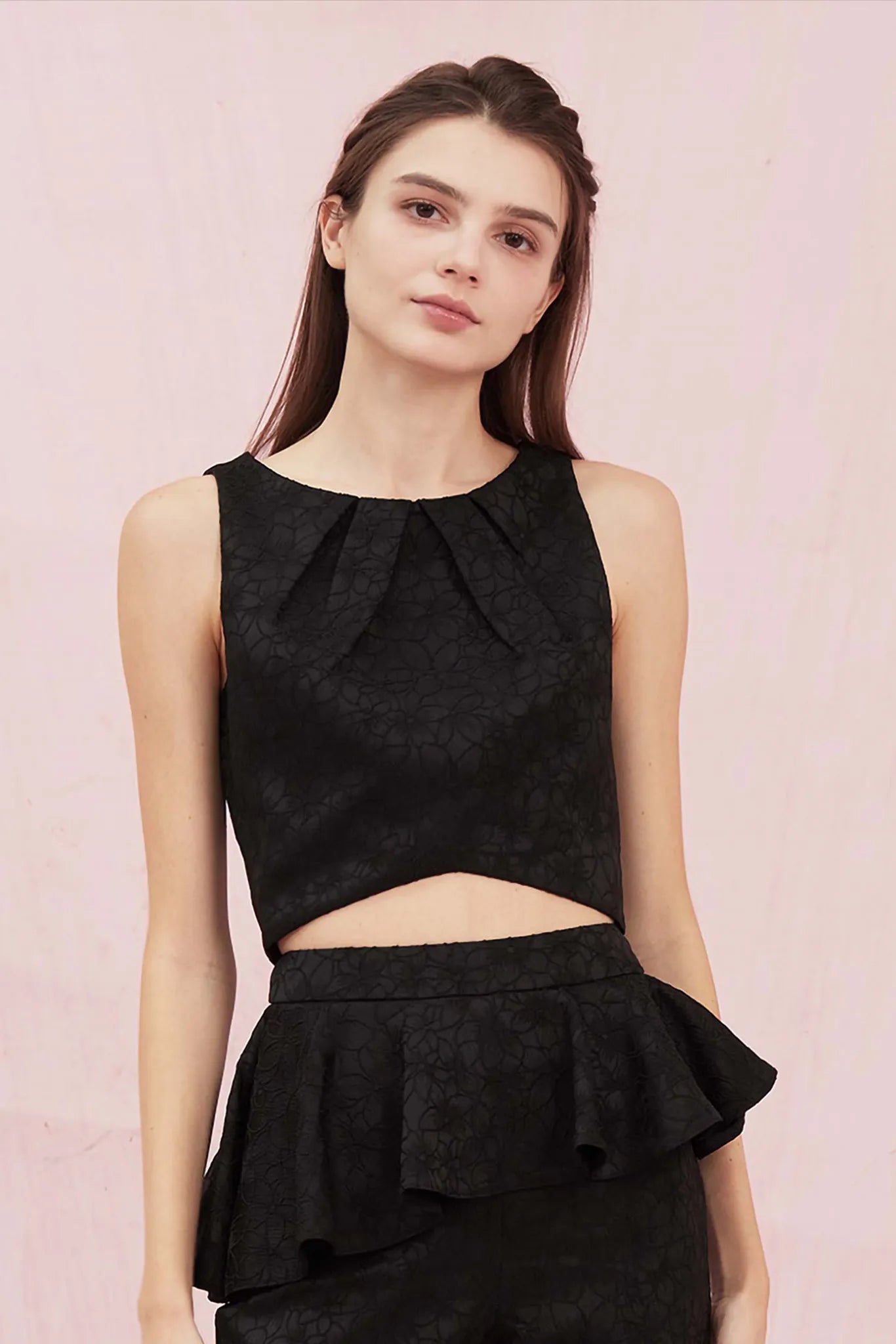 Glorianna Black Jacquard Top - Nimisski