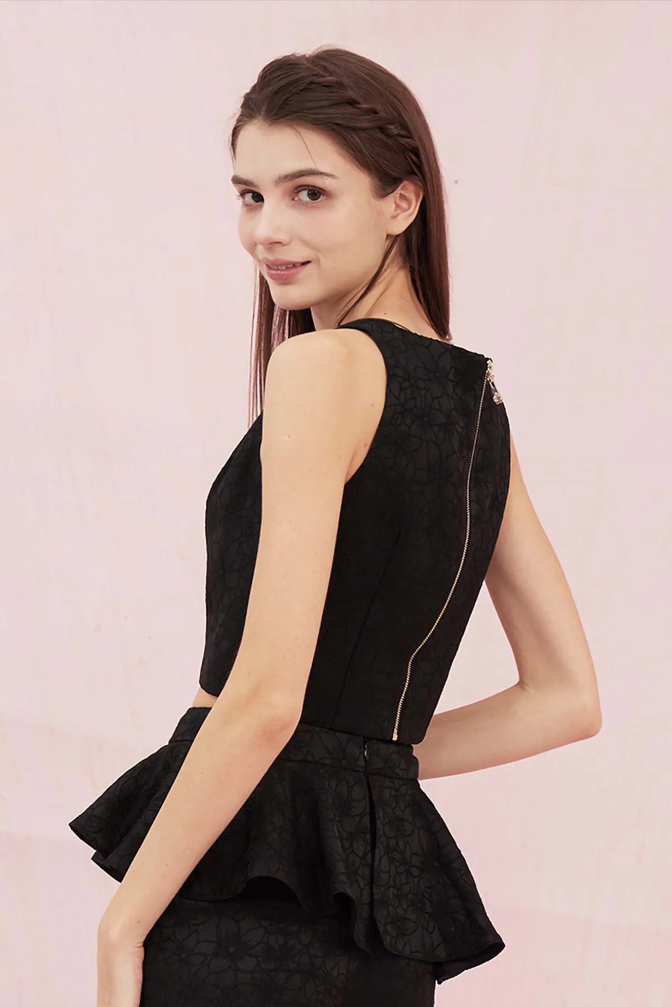 Glorianna Black Jacquard Top - Nimisski