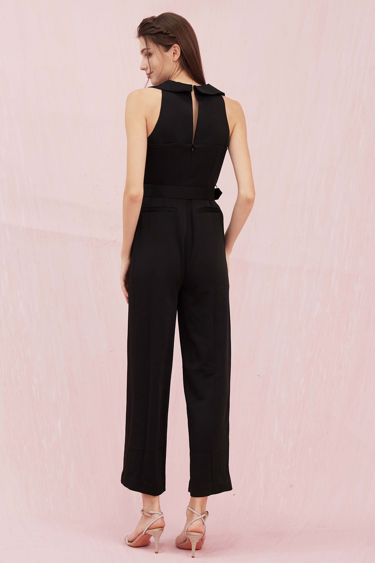 Christine Black Crepe Jumpsuit