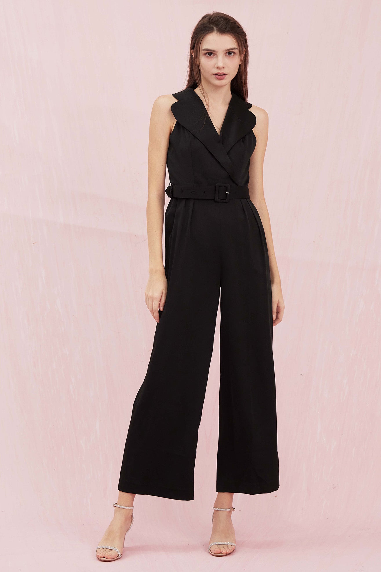 Christine Black Crepe Jumpsuit