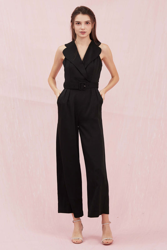 Christine Black Crepe Jumpsuit