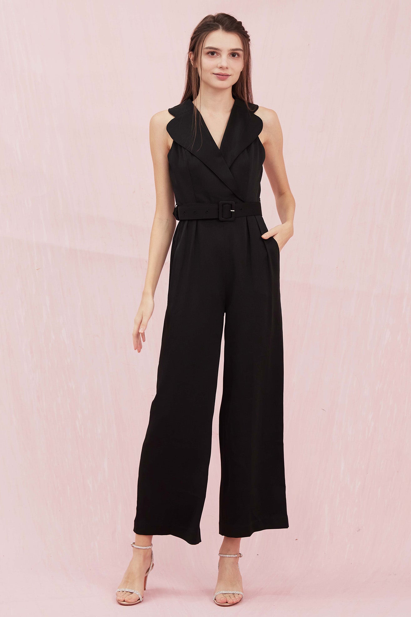 Christine Black Crepe Jumpsuit