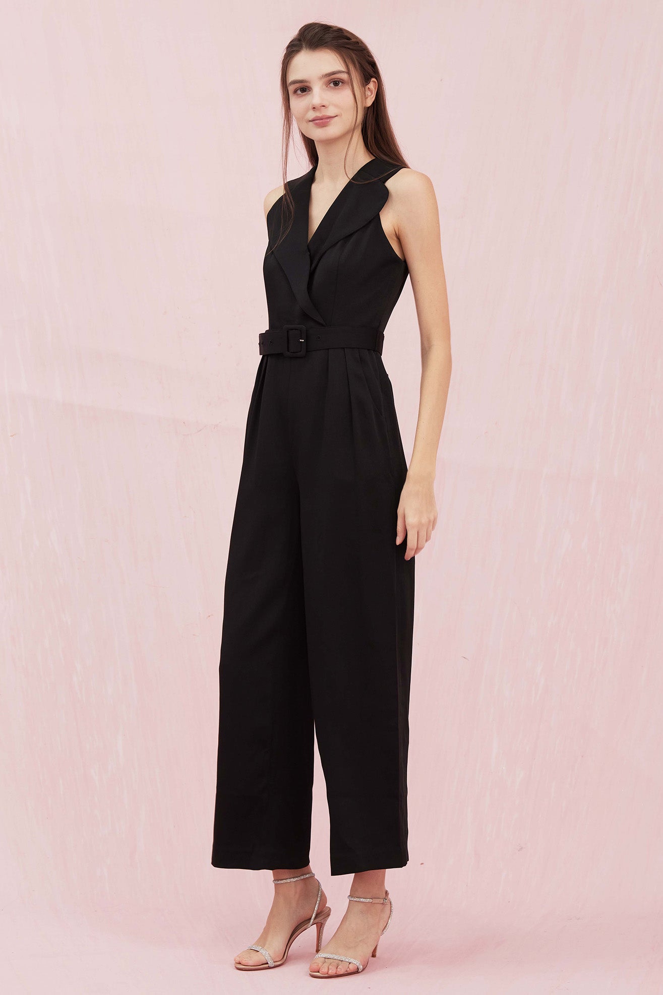 Christine Black Crepe Jumpsuit