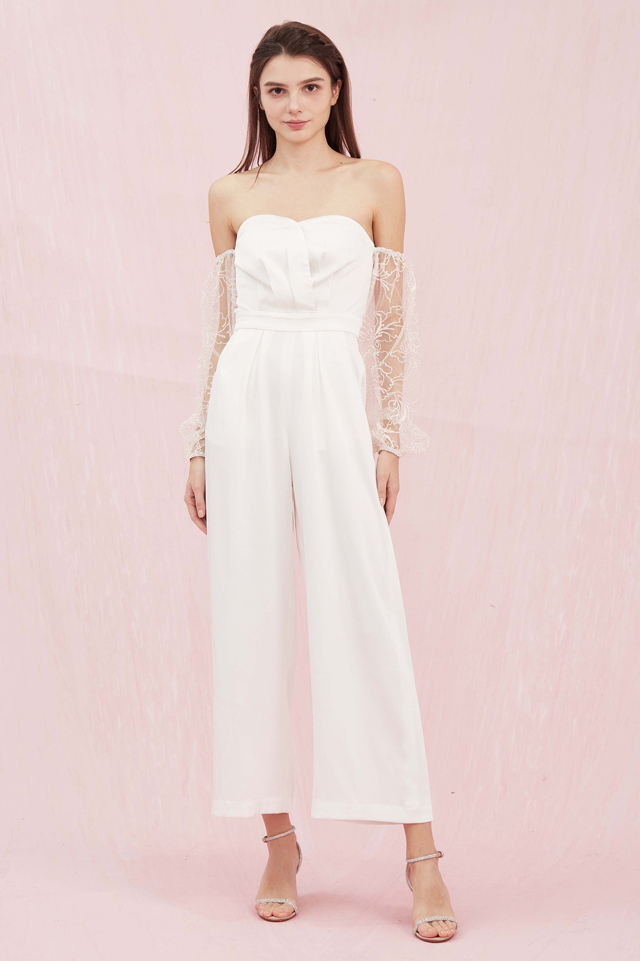 Gwynith White Off Shoulder Jumpsuit - Nimisski