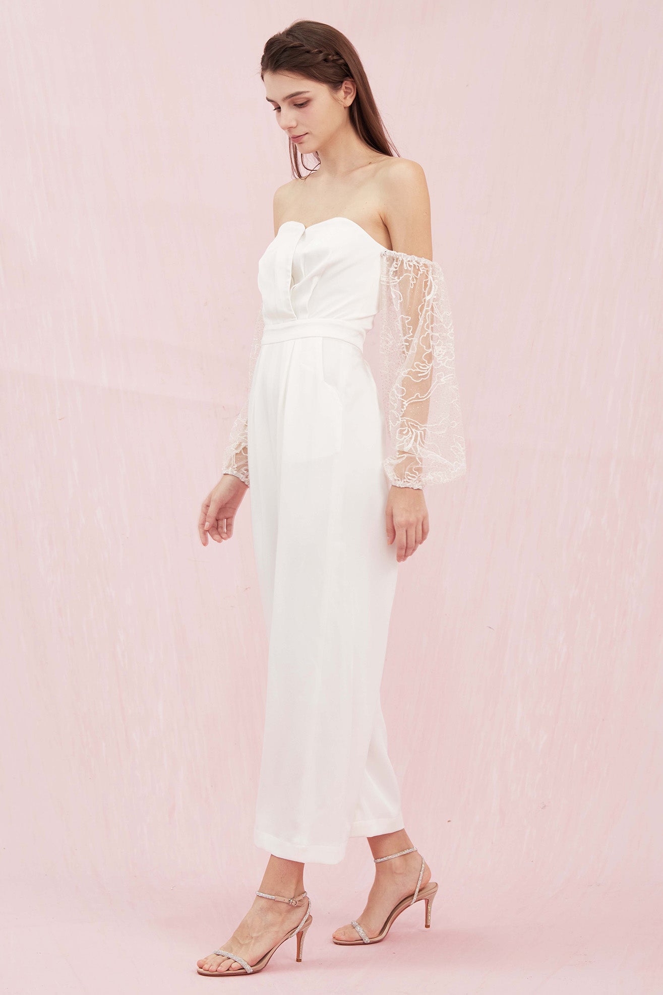 Gwynith White Off Shoulder Jumpsuit - Nimisski