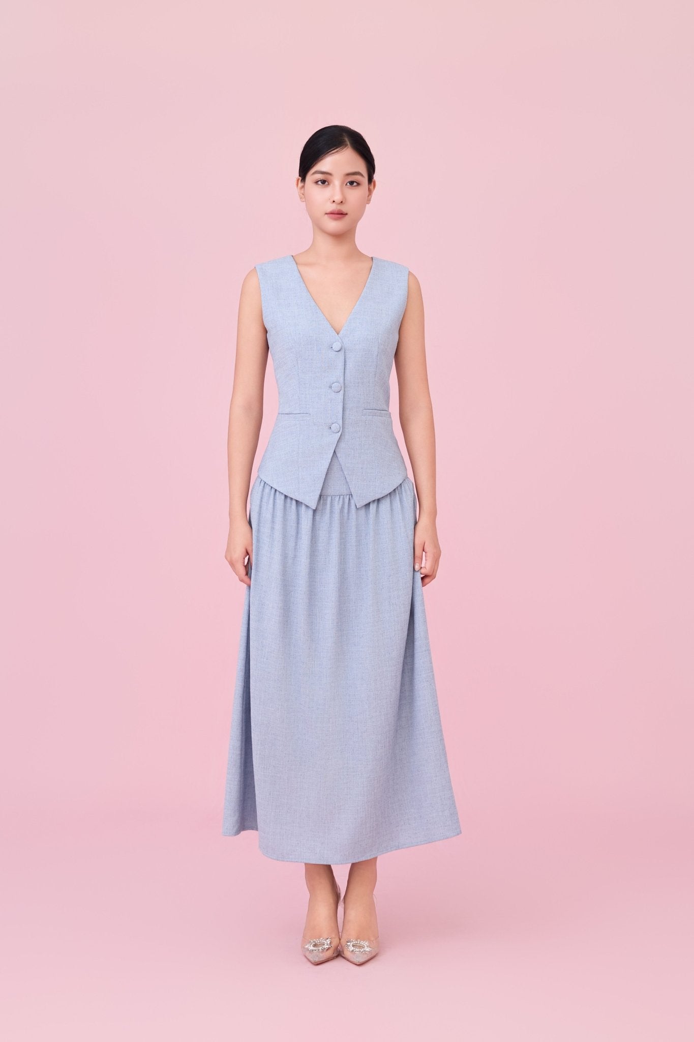 Cheerish Light Blue A - Line Skirt - Nimisski