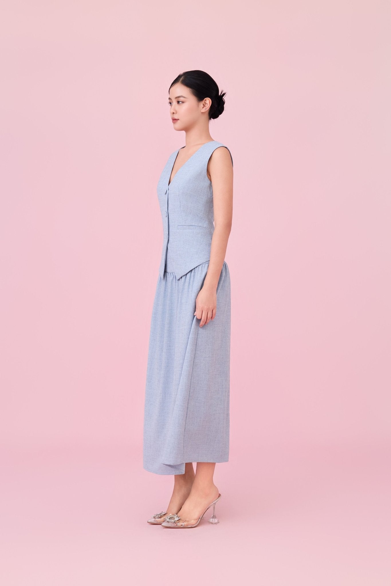 Cheerish Light Blue A - Line Skirt - Nimisski