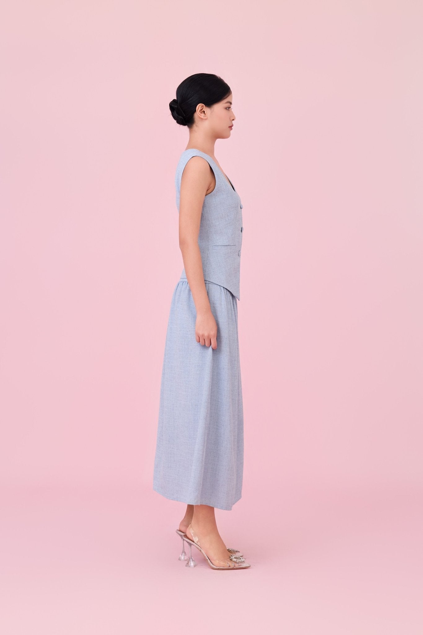 Cheerish Light Blue A - Line Skirt - Nimisski
