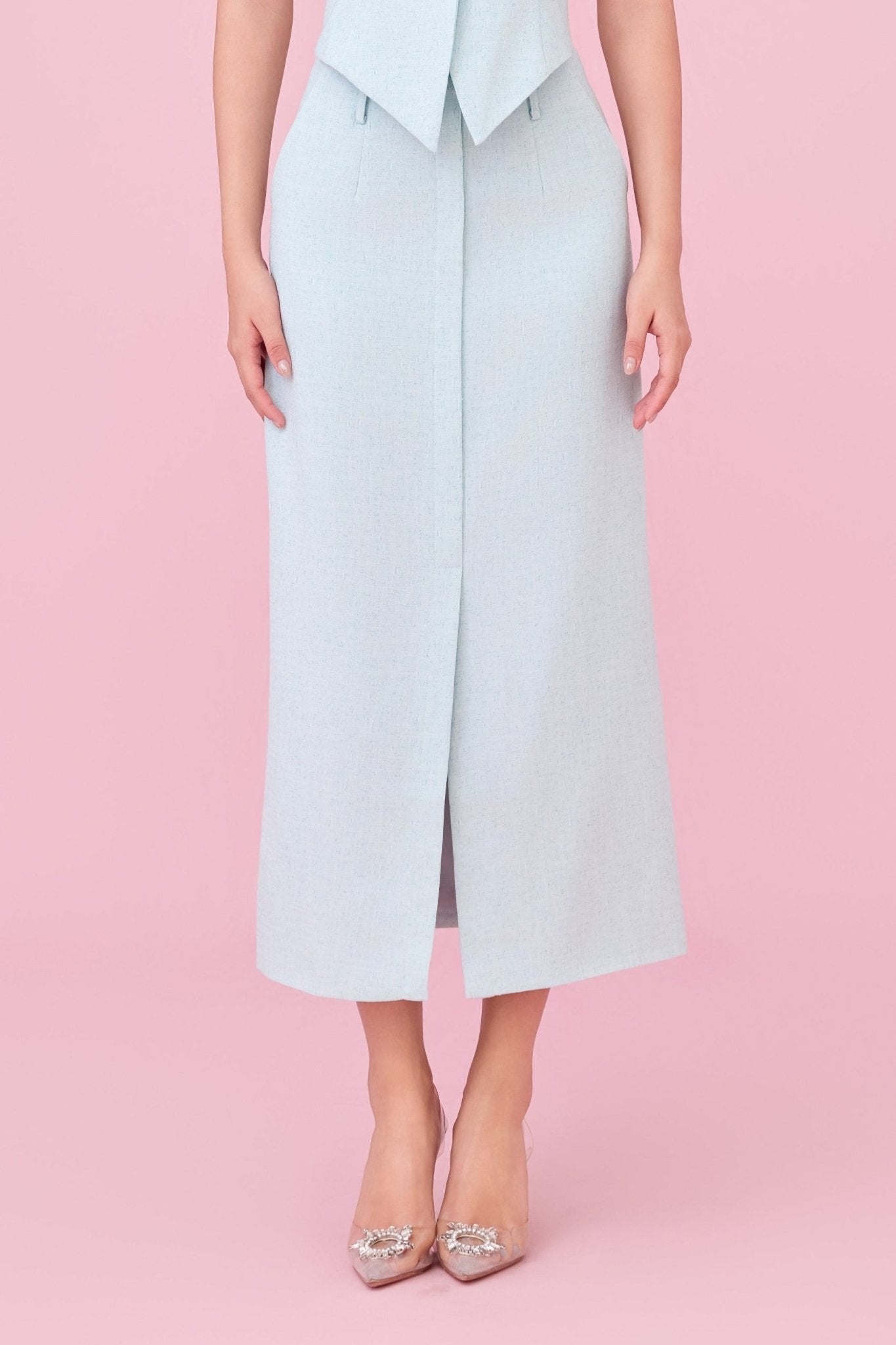 Charyn Light Green Straight Skirt - Nimisski