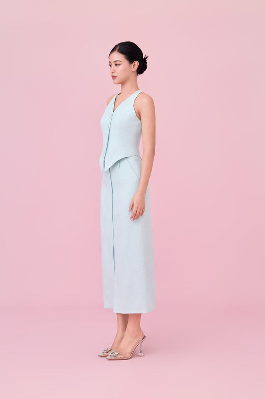 Charyn Light Green Straight Skirt - Nimisski