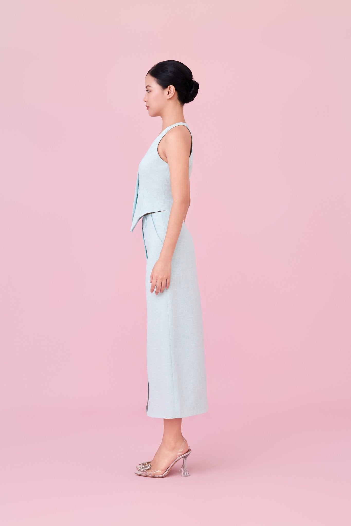 Charyn Light Green Straight Skirt - Nimisski