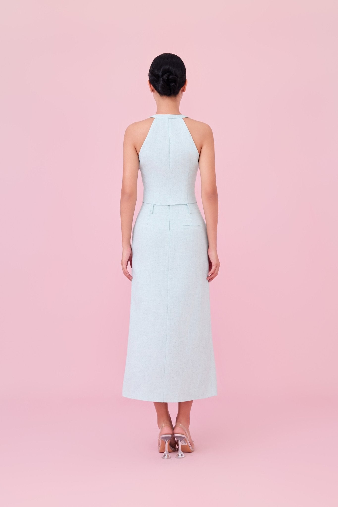 Charyn Light Green Straight Skirt - Nimisski