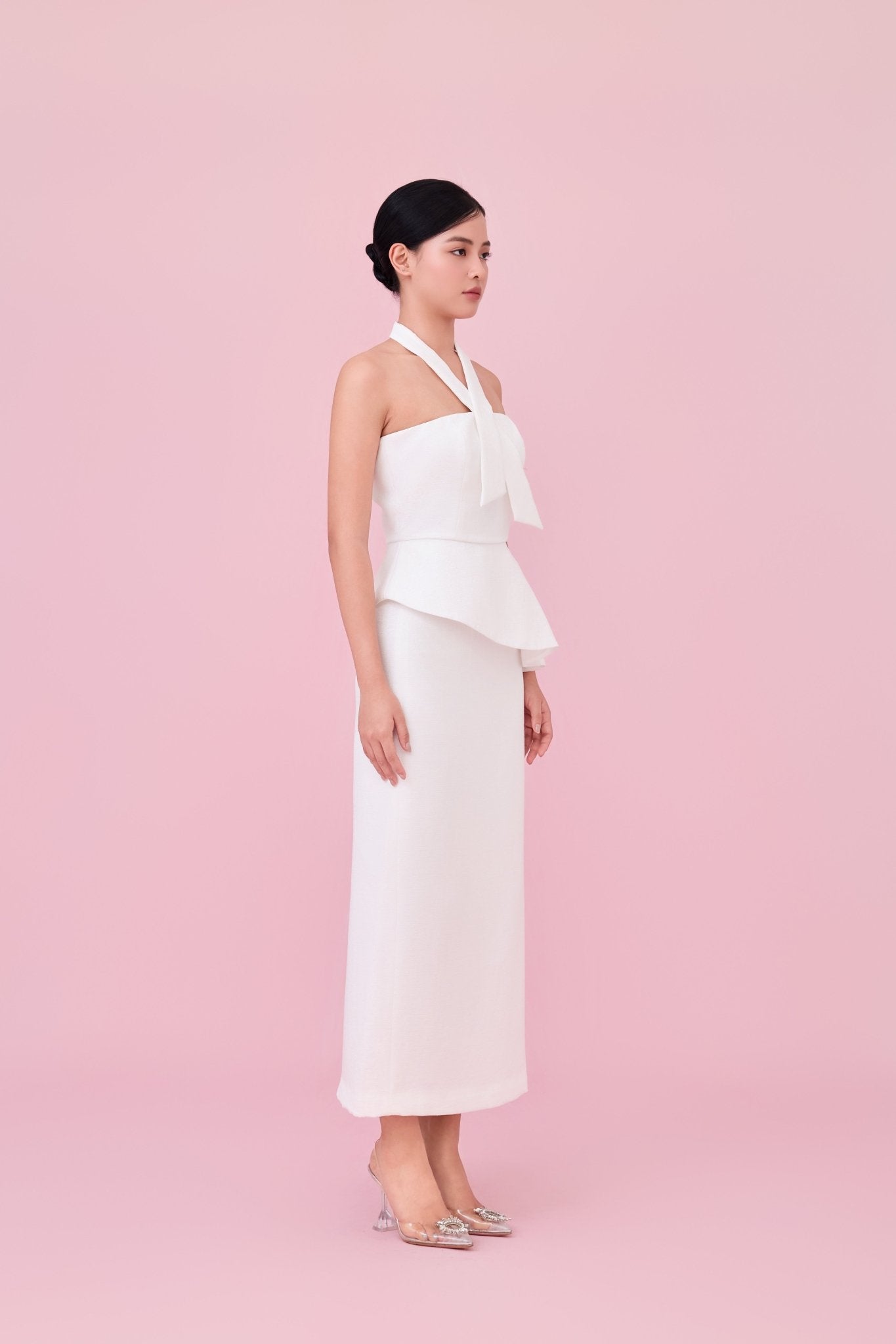 Charee White Halter - Neck Tube Top - Nimisski