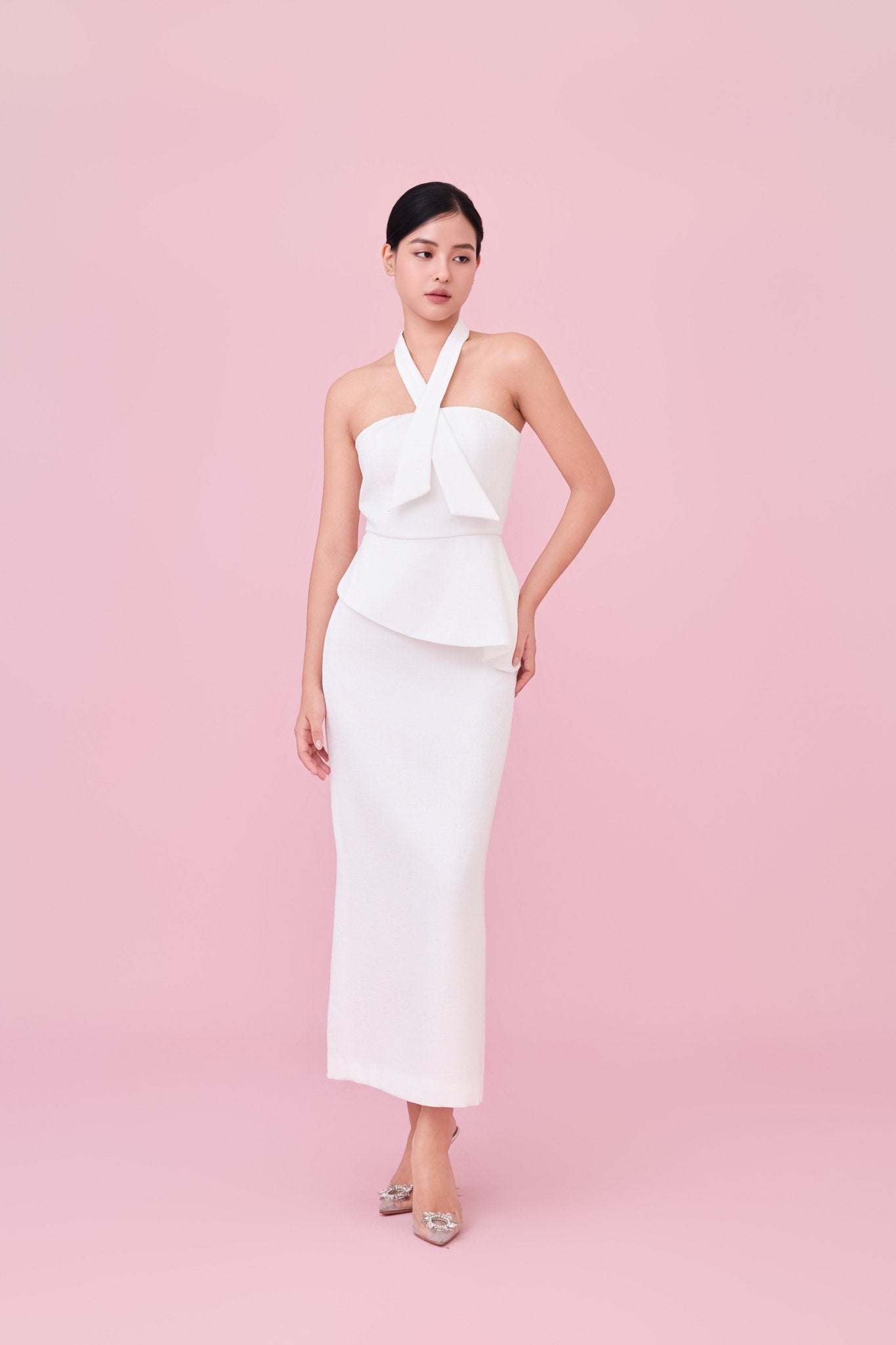 Charee White Midi Skirt - Nimisski