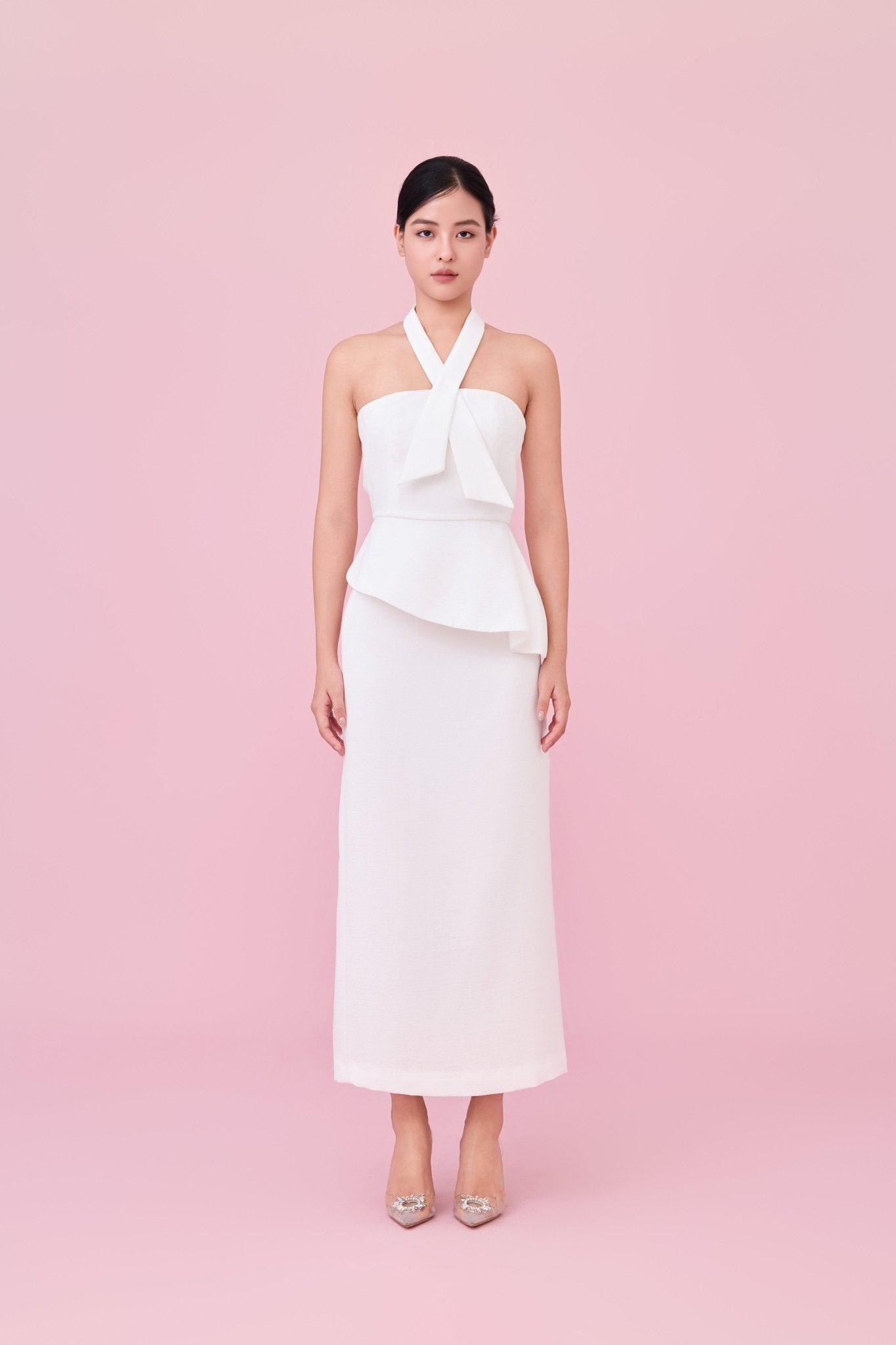 Charee White Midi Skirt - Nimisski