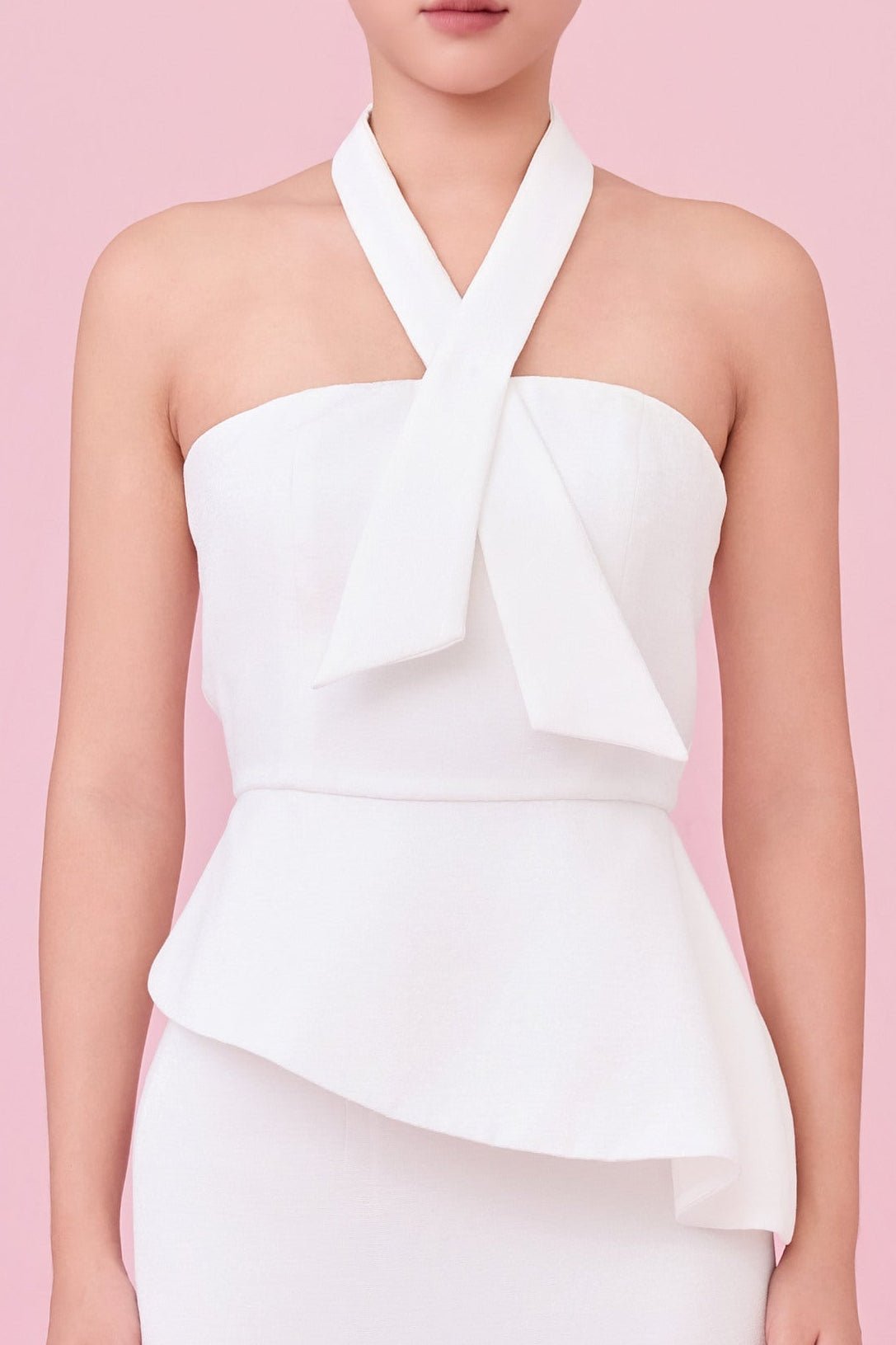 Charee White Halter - Neck Tube Top - Nimisski