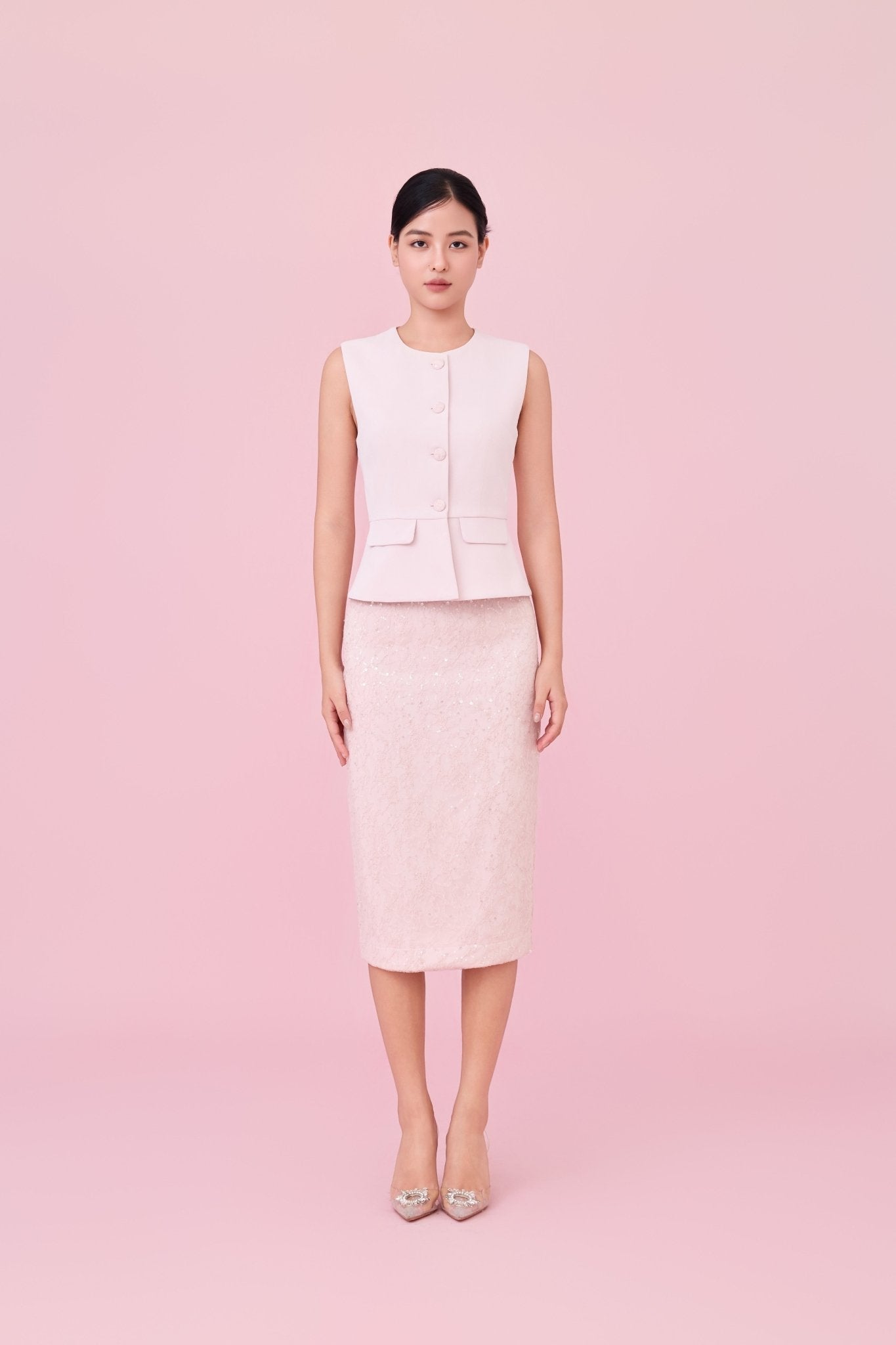 Chawntelle Pink Sleeveless Vest - Nimisski