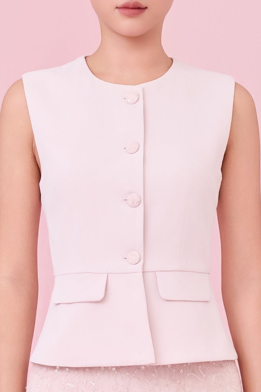 Chawntelle Pink Sleeveless Vest - Nimisski