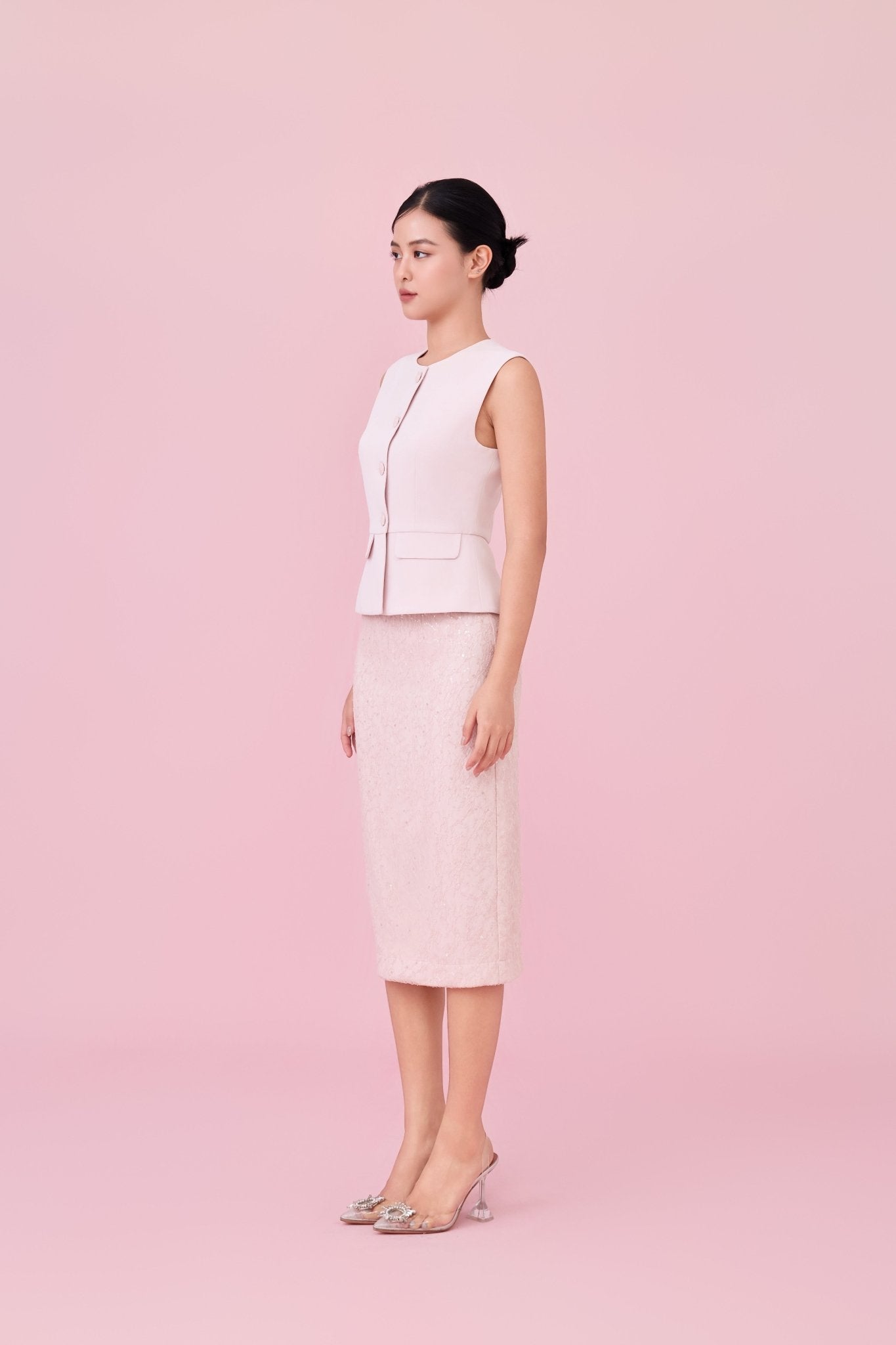 Chawntelle Pink Sleeveless Vest - Nimisski