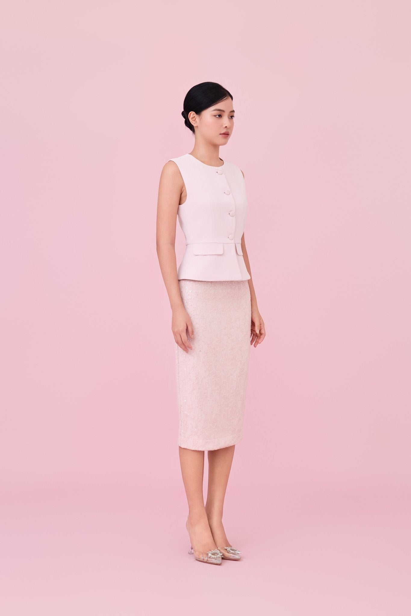 Chawntelle Pink Sleeveless Vest - Nimisski