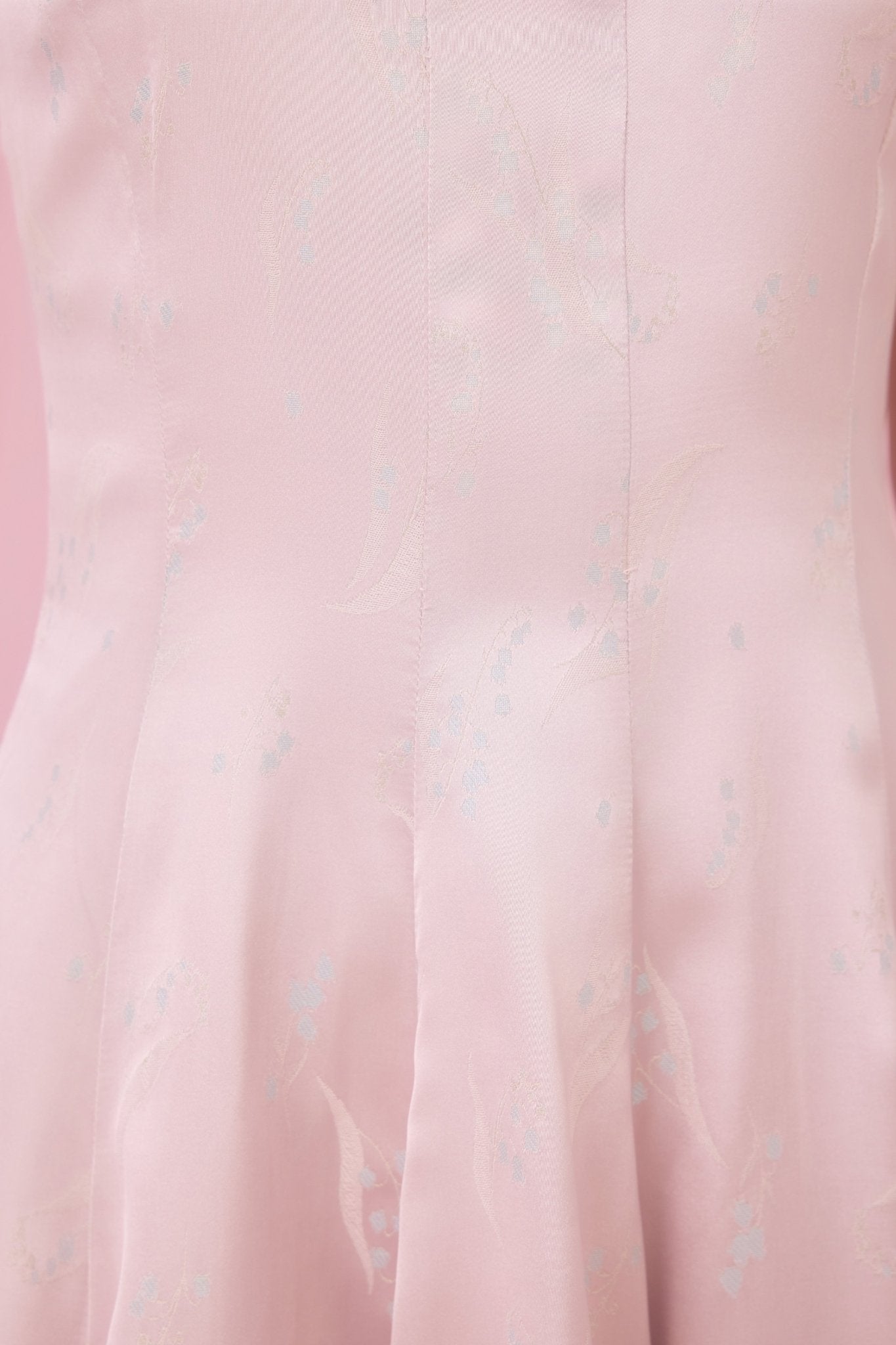 Cherey Light Pink Square Neck A - Line Midi Dress - Nimisski