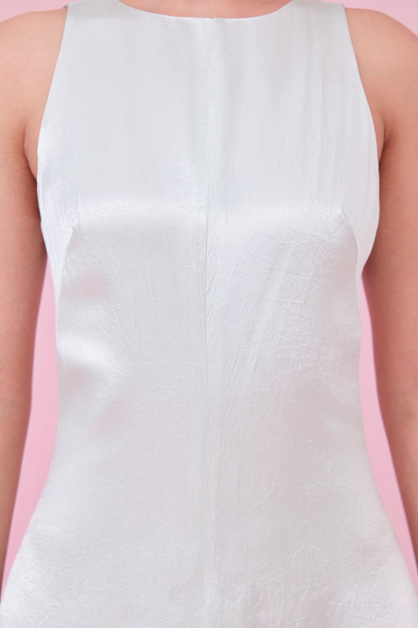 Cherilin Light Green High - Neck Sleeveless A - Line Dress - Nimisski