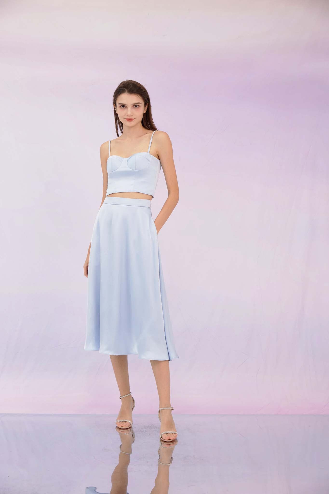 Jennifer Light Blue A-line Skirt