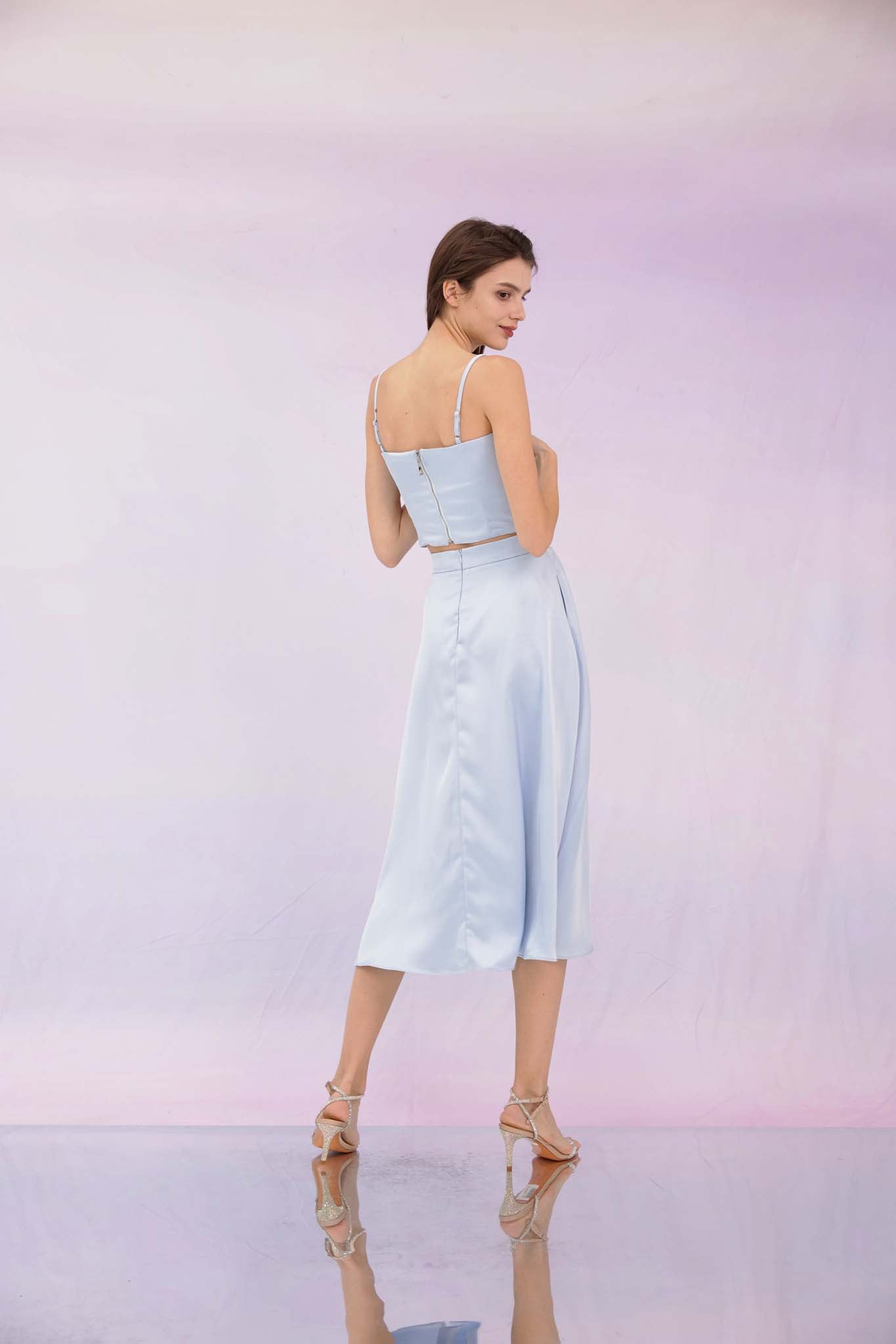 Jennifer Light Blue A-line Skirt