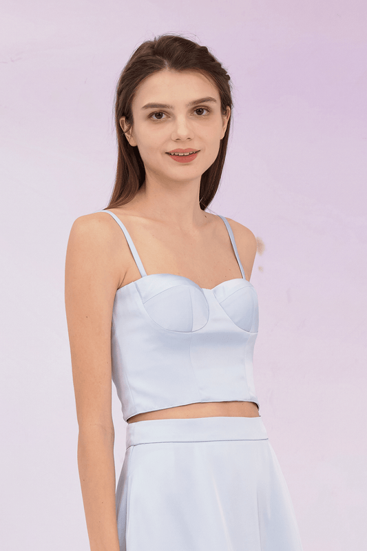 Jennifer Light Blue Bustier Top - Nimisski