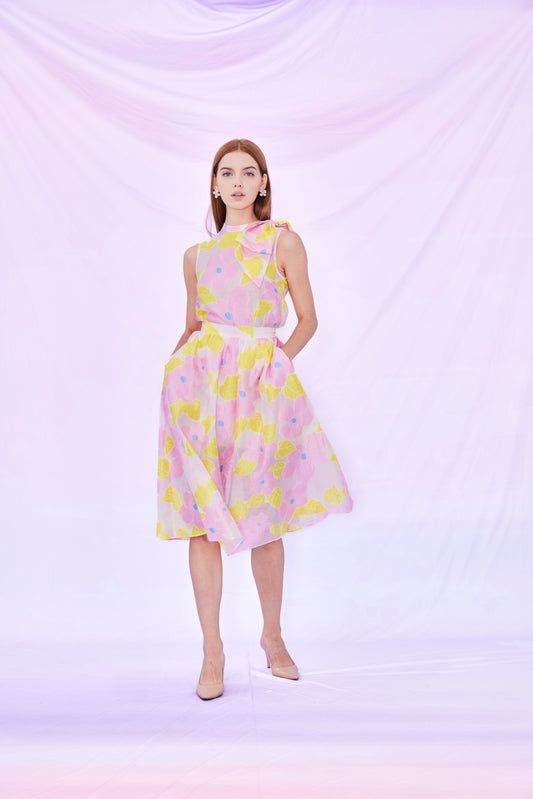 Fiona Yellow Pink Flower Skirt