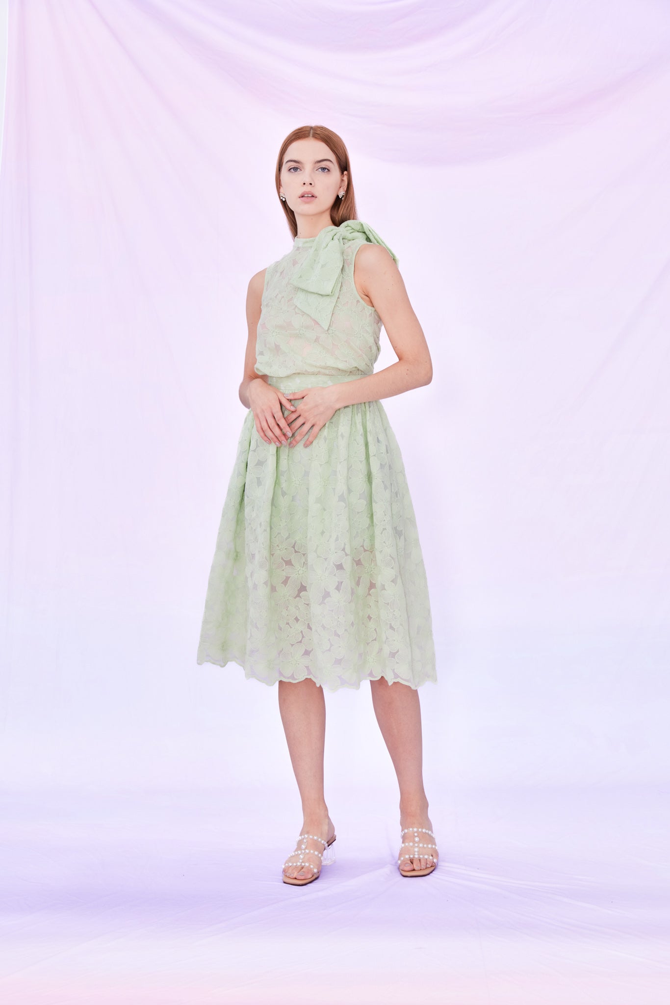 Fiona Green Floral Skirt