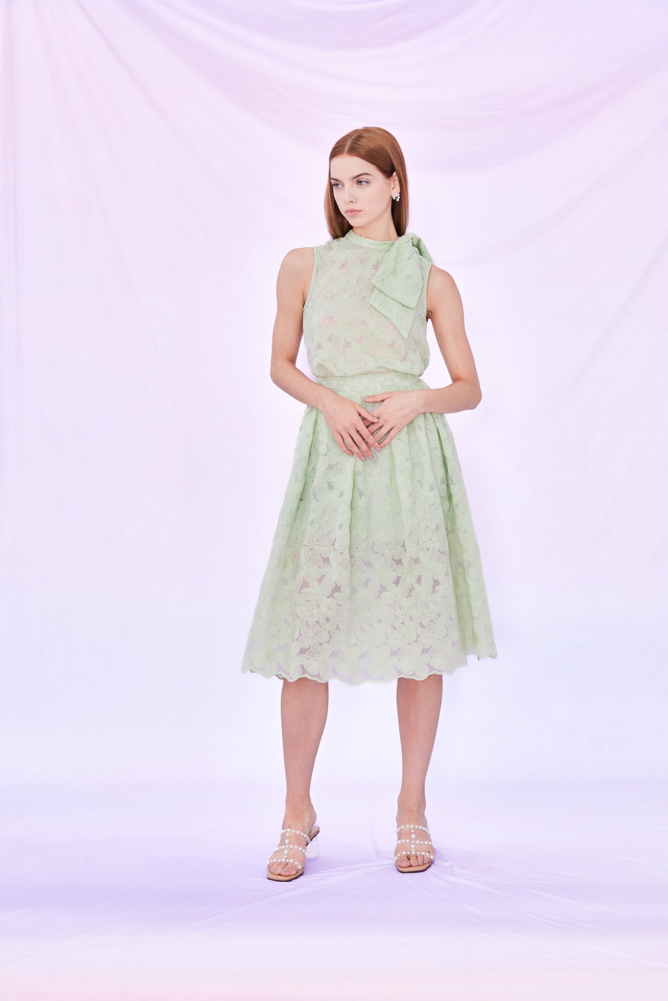 Fiona Green Floral Skirt