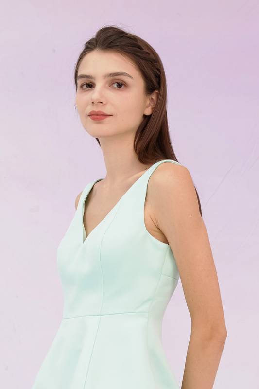 Gennelle Pastel Green V Neck Top