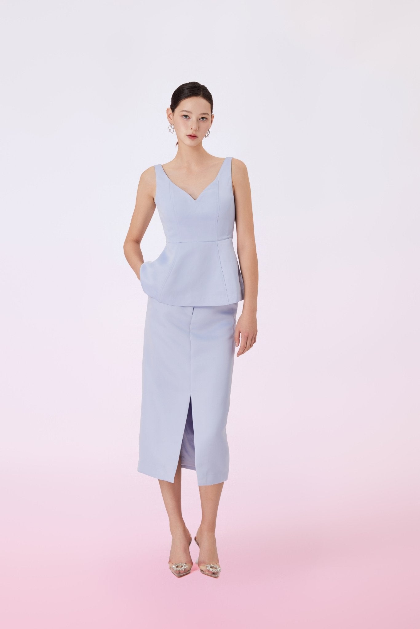 Gennelle Blue Violet V Neck Top – Nimisski