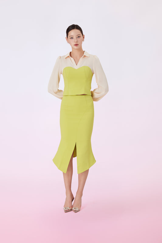 Geralynn Lime Skirt