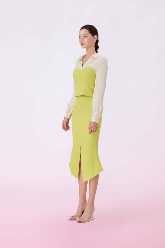 Geralynn Lime Skirt