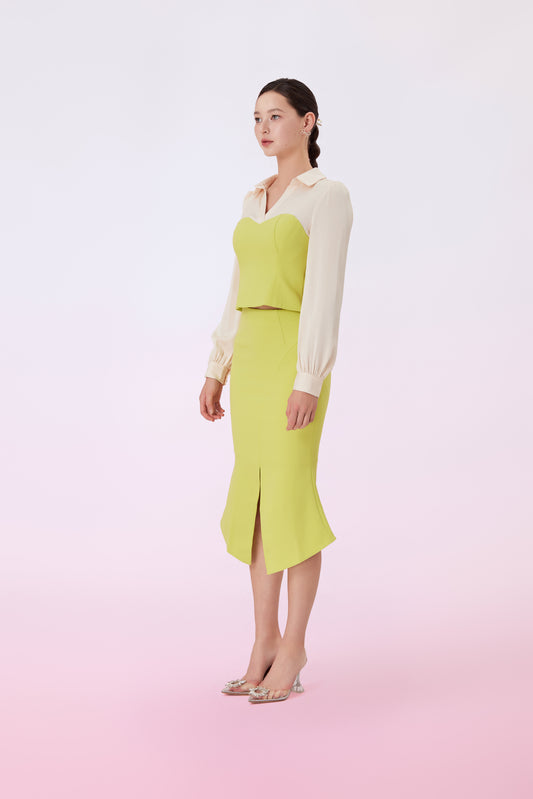 Geralynn Lime Skirt