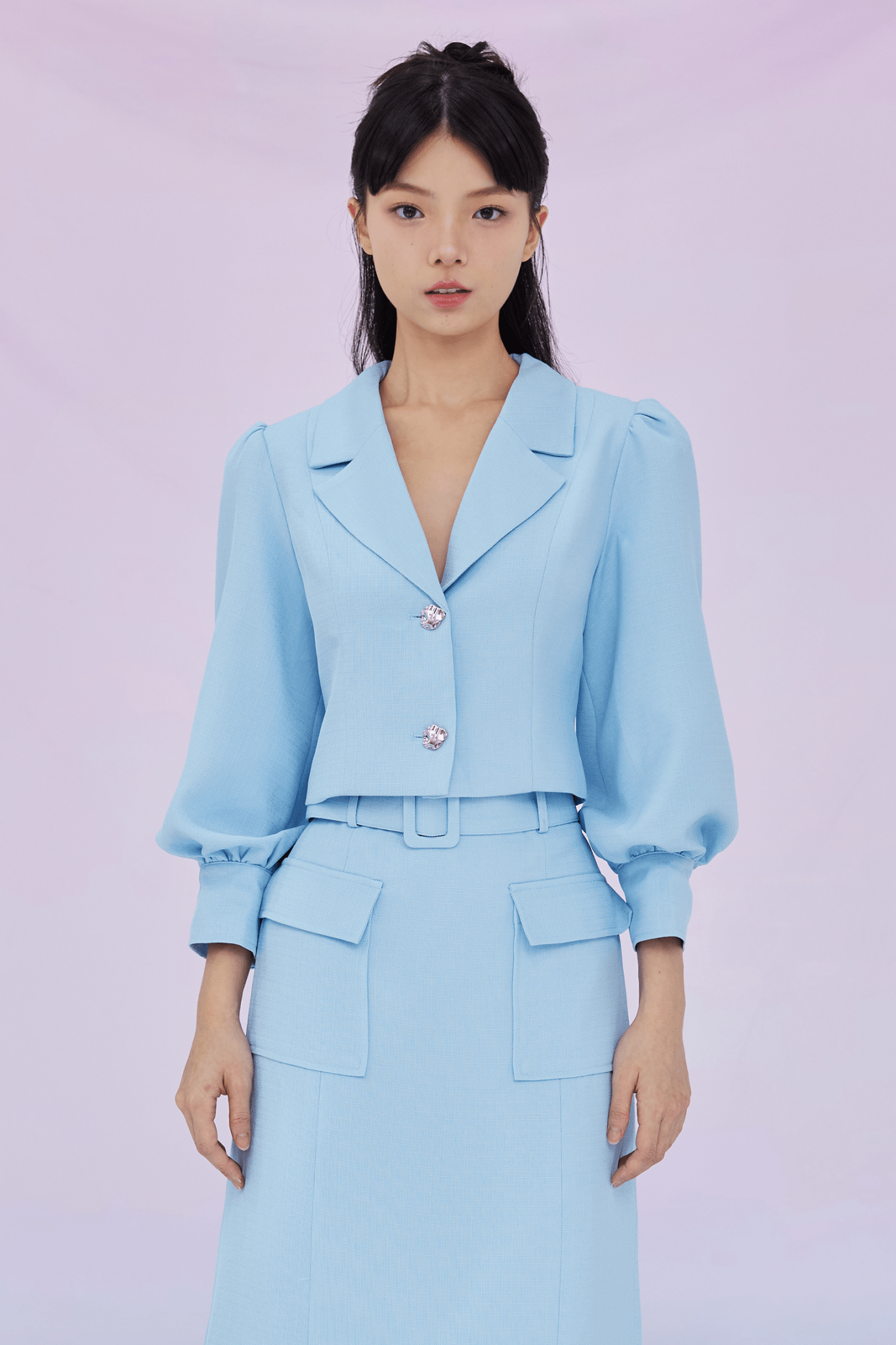 Galiana Blue Puffy Sleeve Top - Nimisski