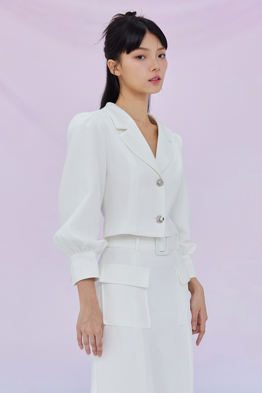 Galiana White Puffy Sleeve Top