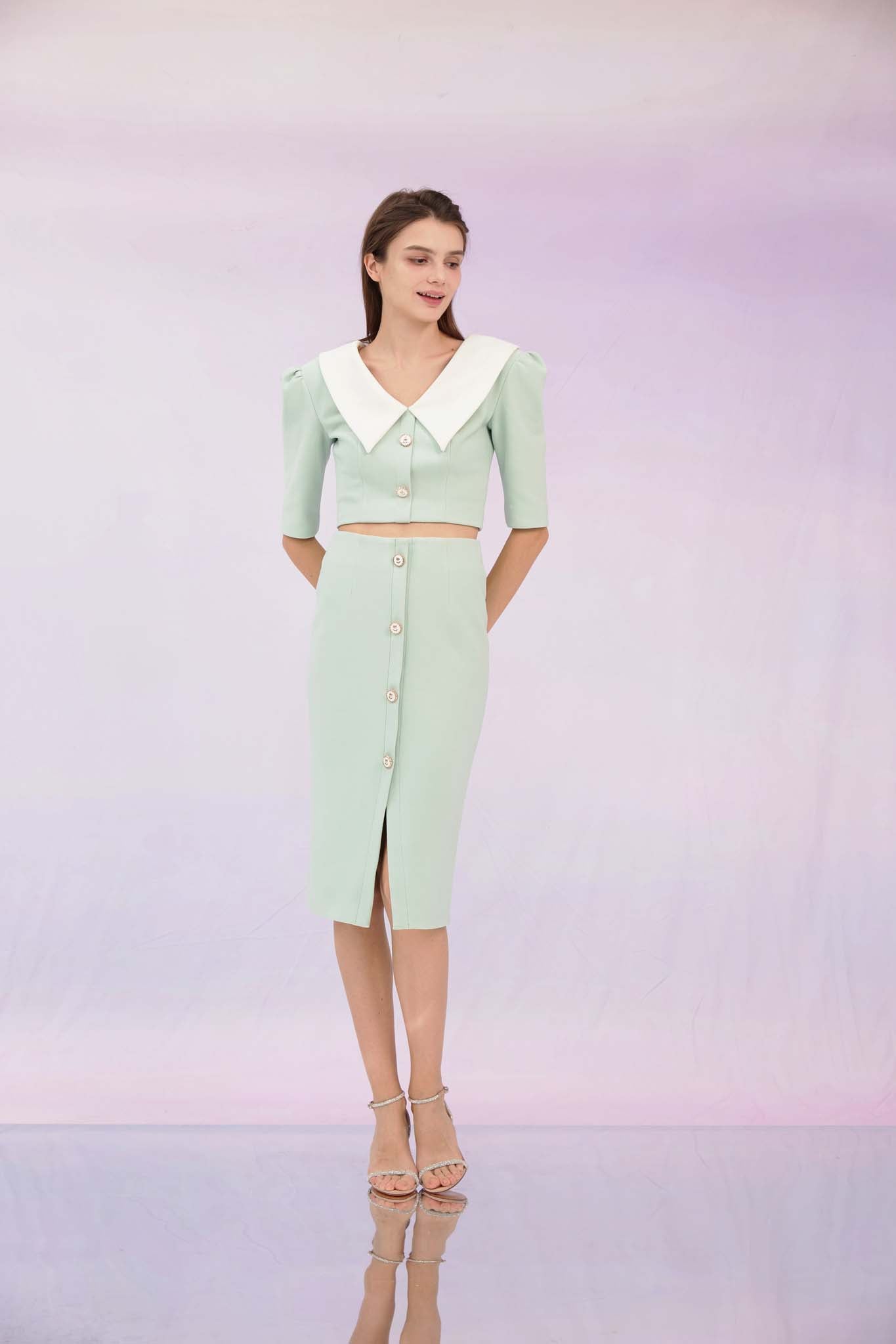 Gerilynn Mint Pencil Skirt