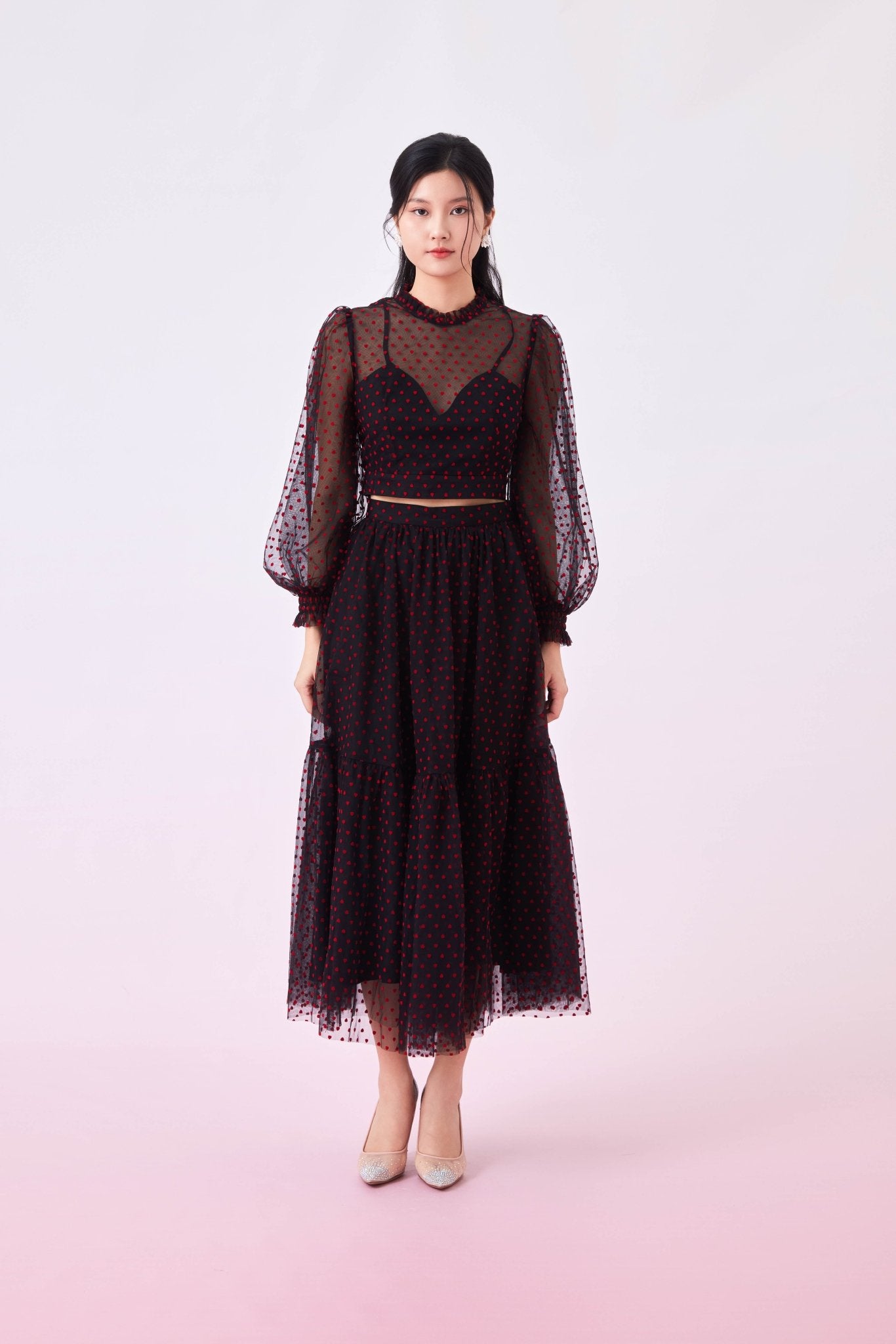 Gertie Red Heart Long Skirt - Nimisski