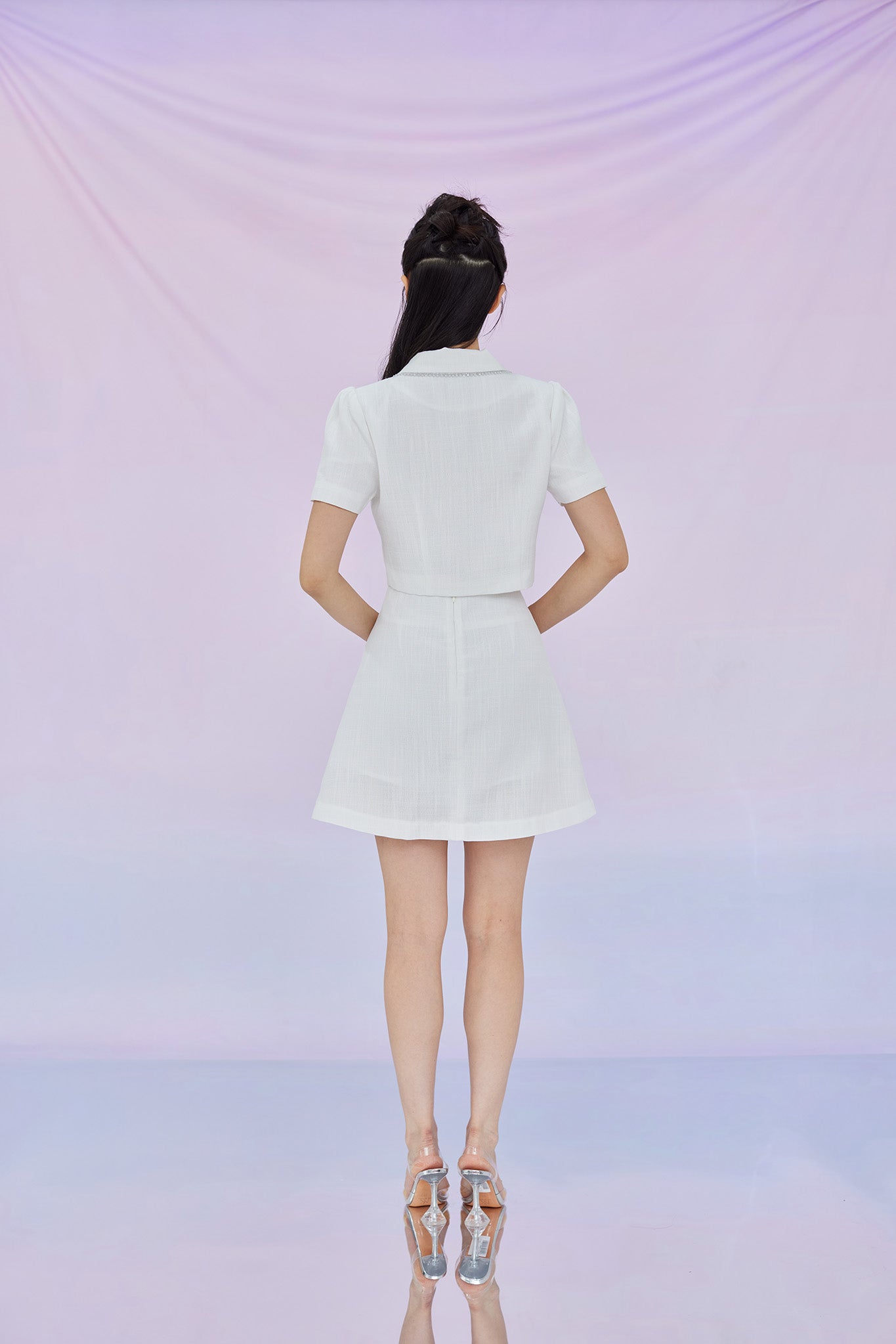 Geana White Tweed Skirt