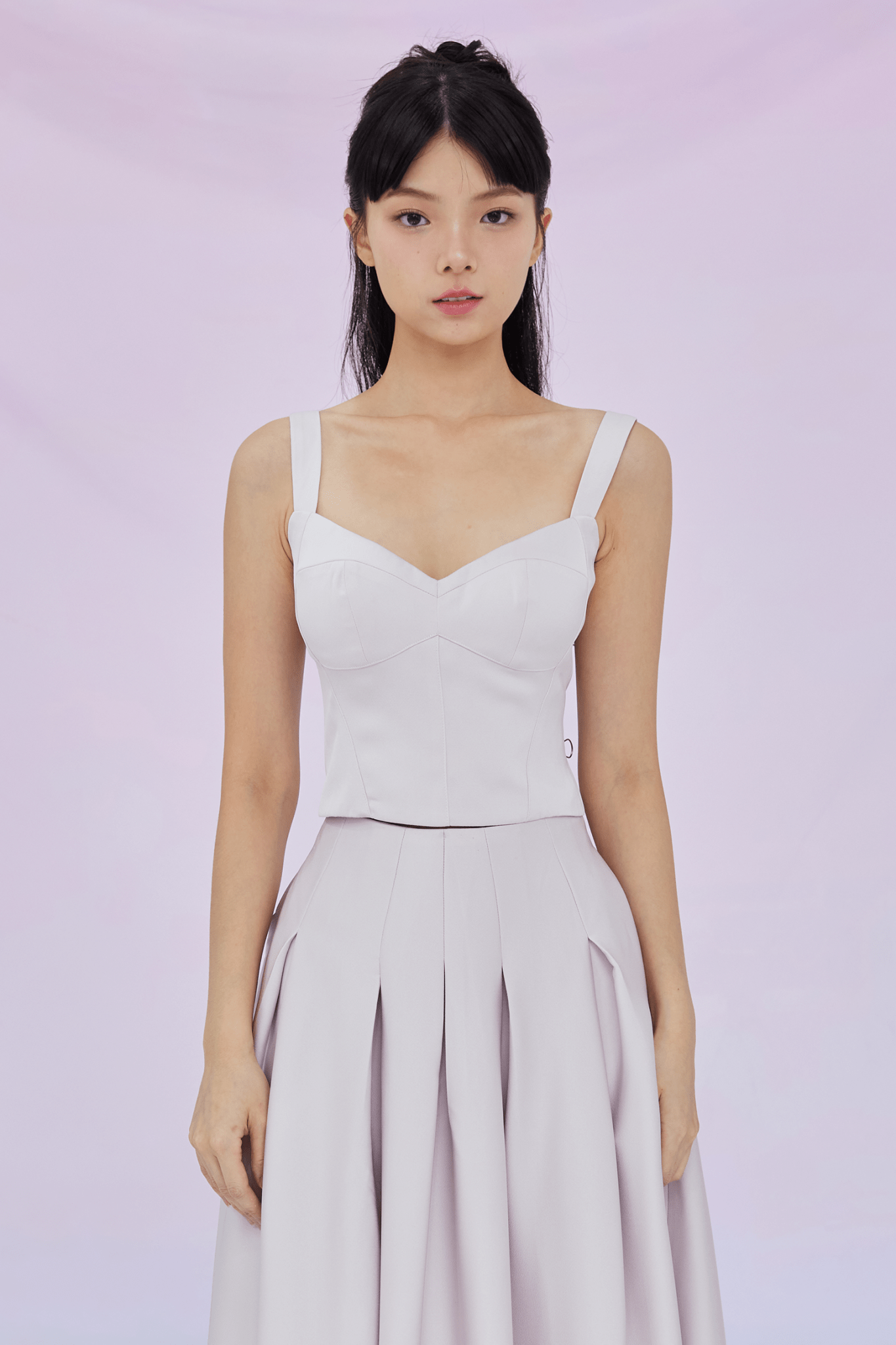 Giovana Lilac Jacquard Padded Top - Nimisski