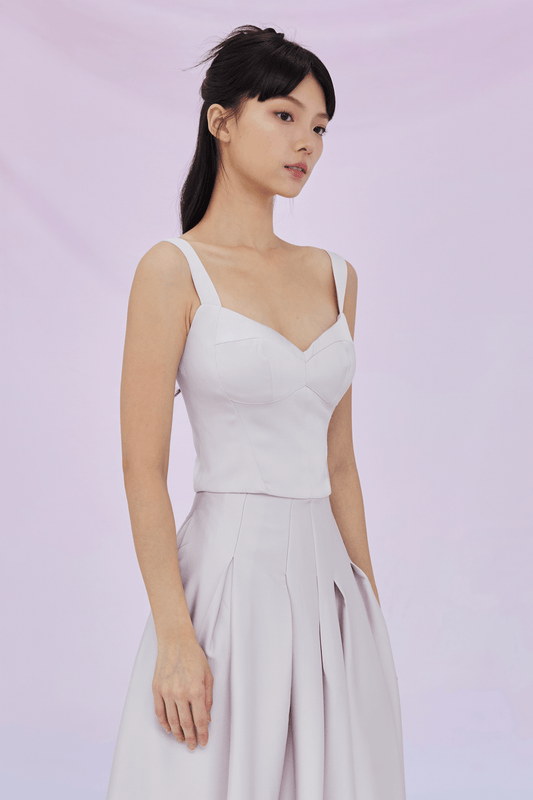 Giovana Lilac Jacquard Padded Top - Nimisski