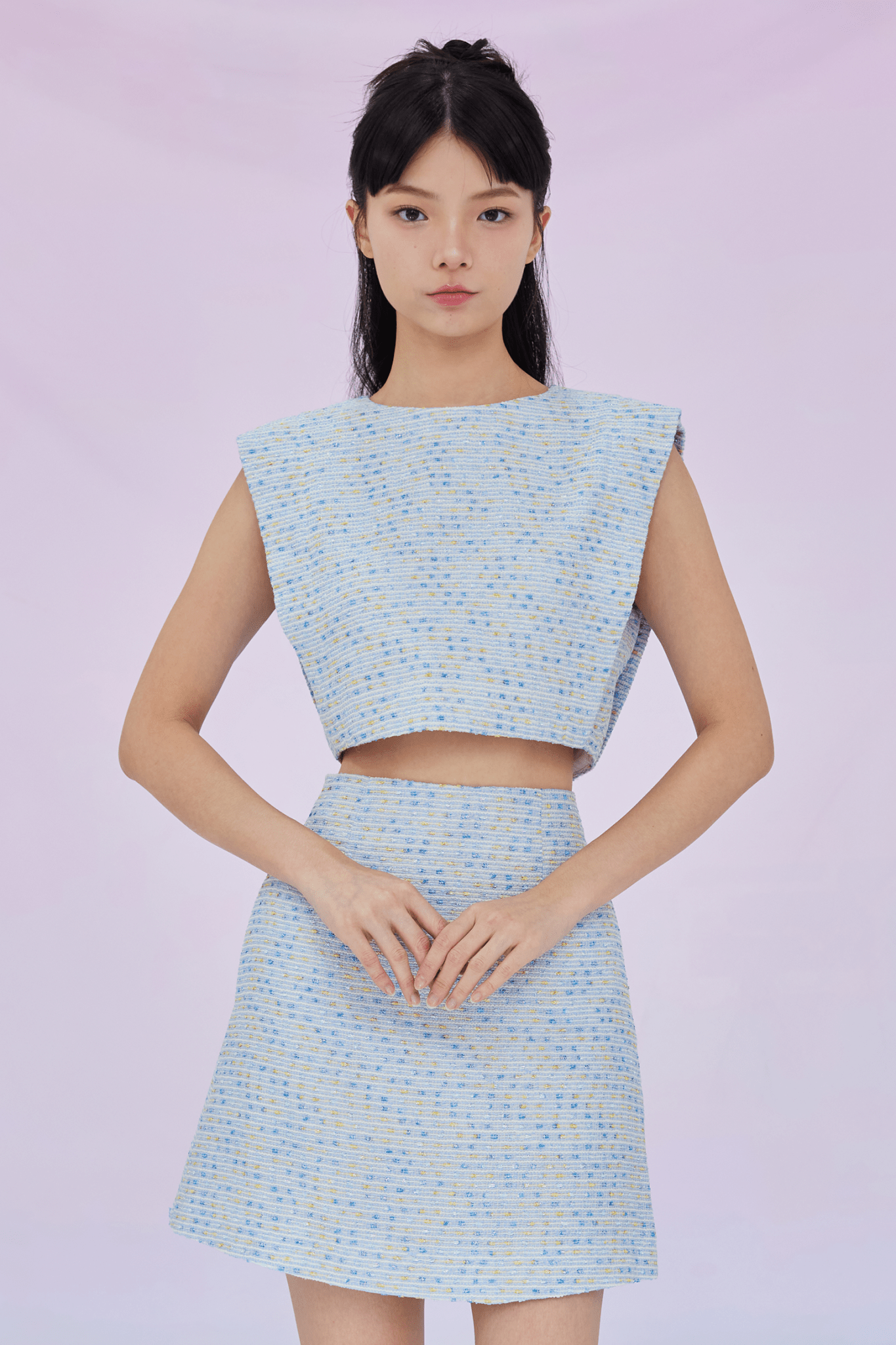 Gavriella Blue Tweed Top - Nimisski