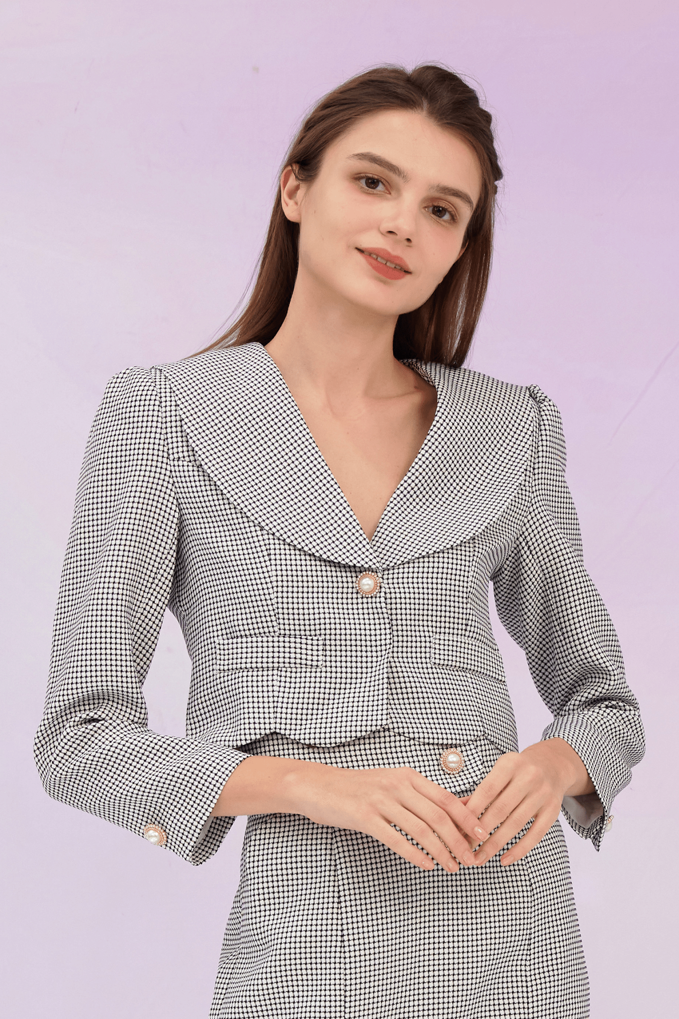 Giorgina Black White Tweed Jacket - Nimisski