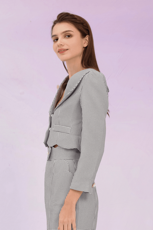 Giorgina Black White Tweed Jacket - Nimisski