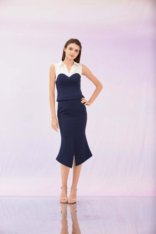 Geralynn Navy Mermaid Skirt