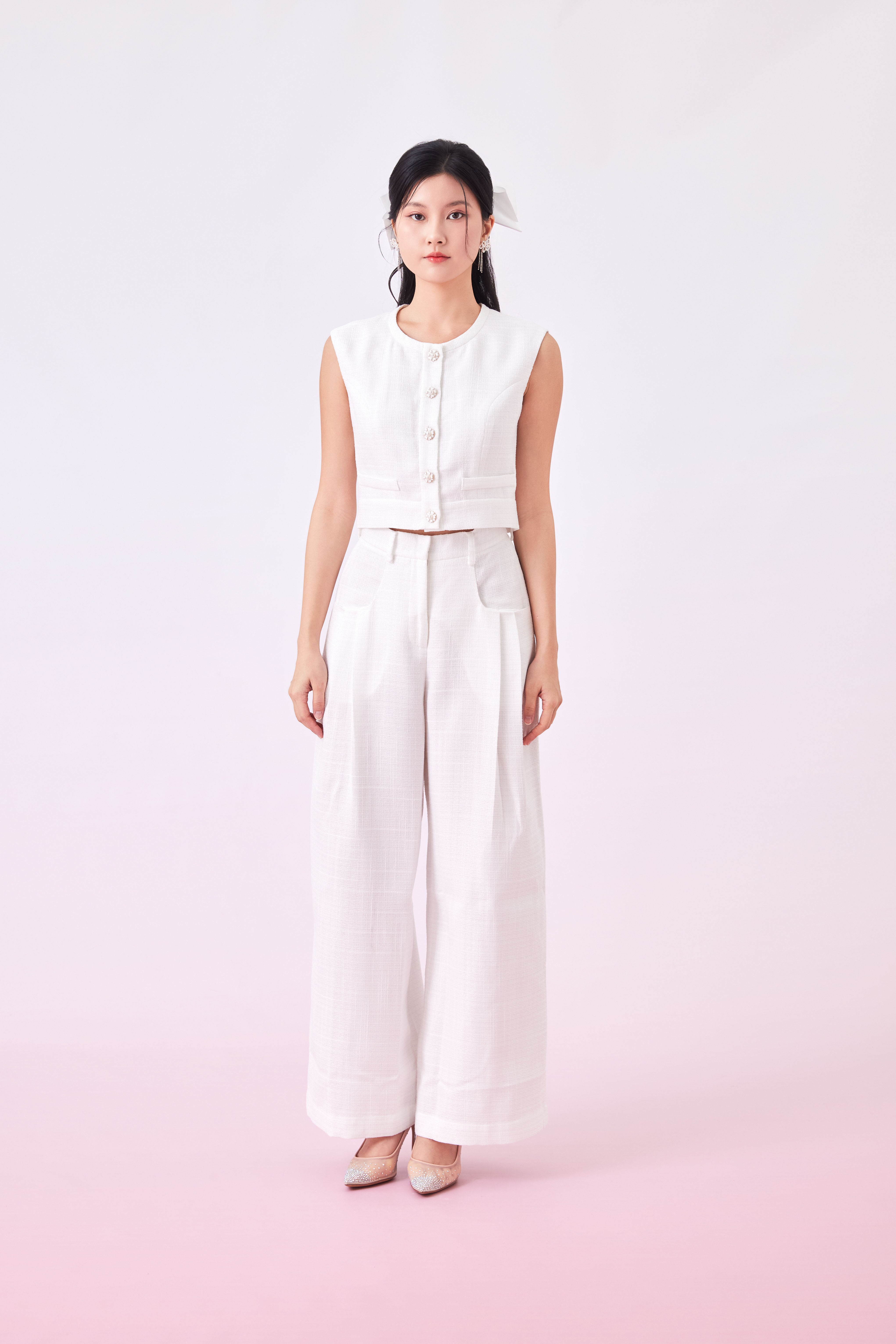 Gavryla White Tweed Pants