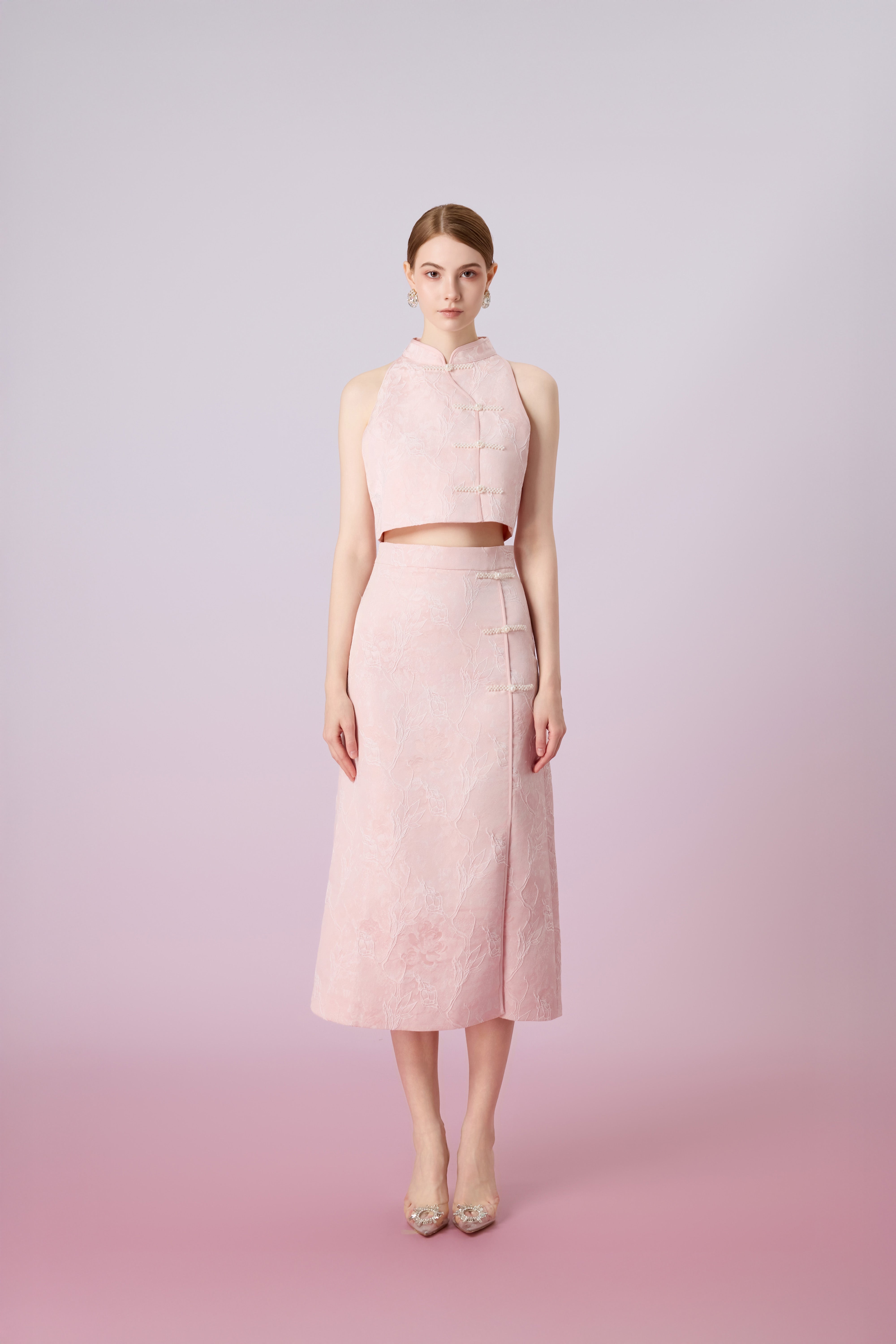 Galiena Pink Rose Midi Skirt